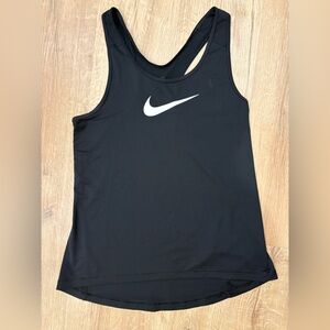 Nike Pro Black Racerback Tank with White Swoosh Logo